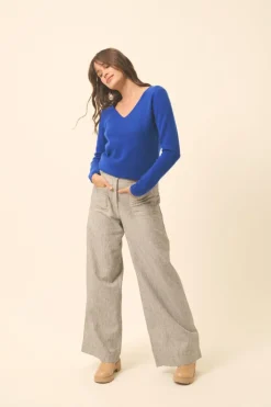JOAN pull col v outremer