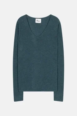 JOAN pull col v vert canard chiné