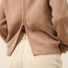 JONA pull col rond camel chiné