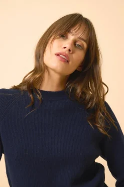 JONA pull col rond navy
