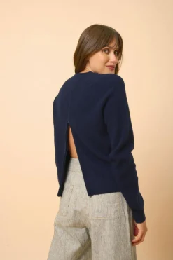 JONA pull col rond navy