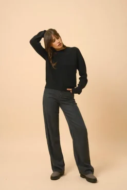 JONA pull col rond noir