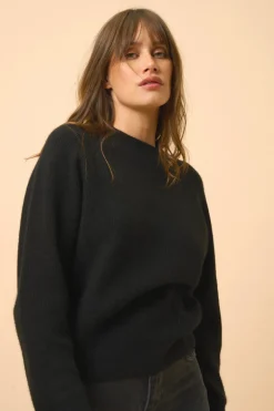 JONA pull col rond noir
