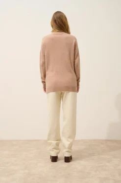 JOSPE pull col rond camel chiné