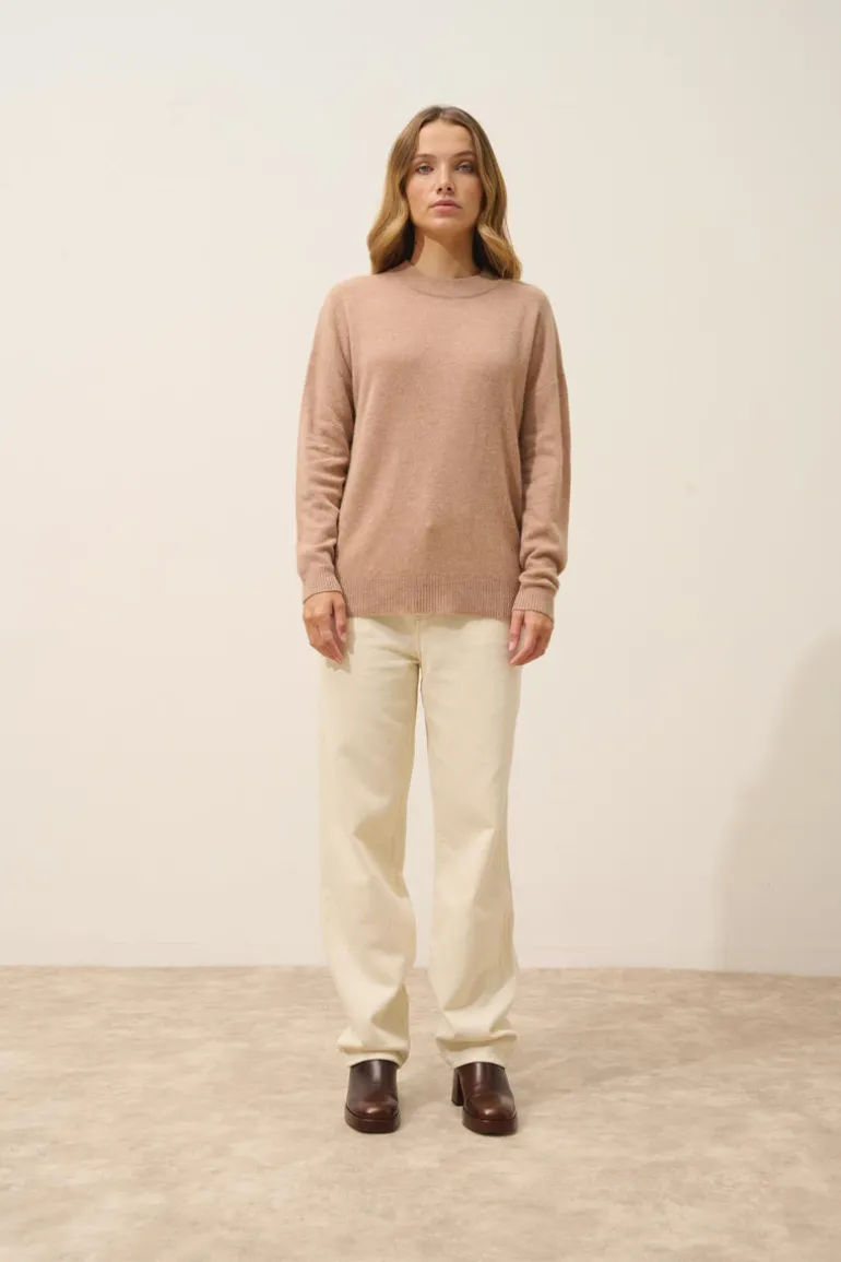 JOSPE pull col rond camel chiné
