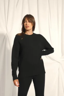 JOSPE pull col rond noir