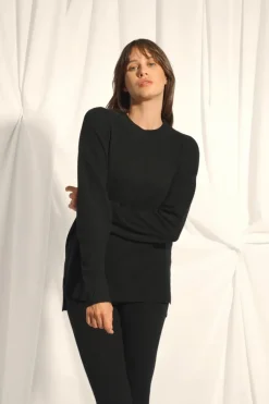 JOSPE pull col rond noir