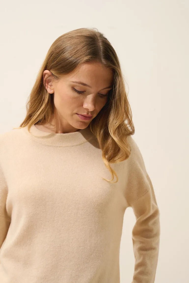 JOSPE pull col rond sable