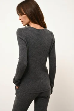JOYCE pull col rond anthracite chiné