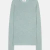 JOYCE pull col rond bleu gris chiné