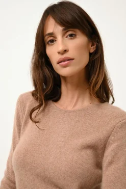 JOYCE pull col rond camel chiné
