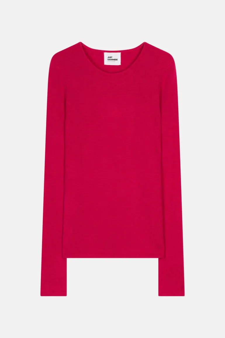 JOYCE pull col rond fuchsia