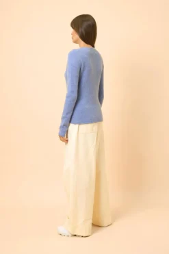 JOYCE pull col rond sky chiné