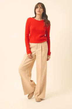 JOYCE pull col rond tomate