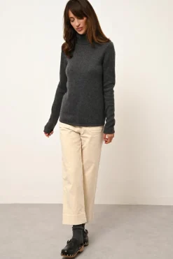 JUNE pull col roulé anthracite chiné