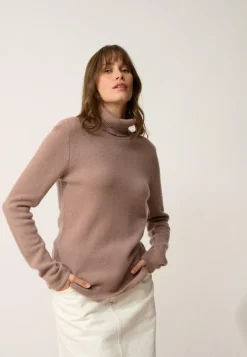 JUNE pull col roulé cuivre