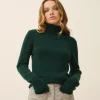 JUNE pull col roulé cyprès