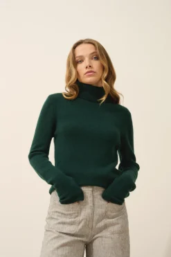 JUNE pull col roulé cyprès