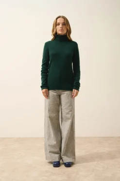 JUNE pull col roulé cyprès