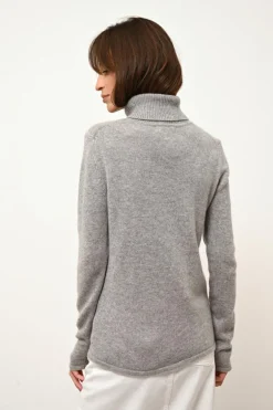 JUNE pull col roulé nuage chiné