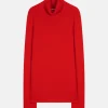 JUNE pull col roulé rouge