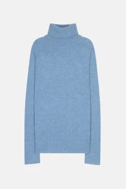 JUNE pull col roulé sky