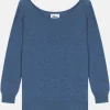 KAREN pull col rond bleu denim