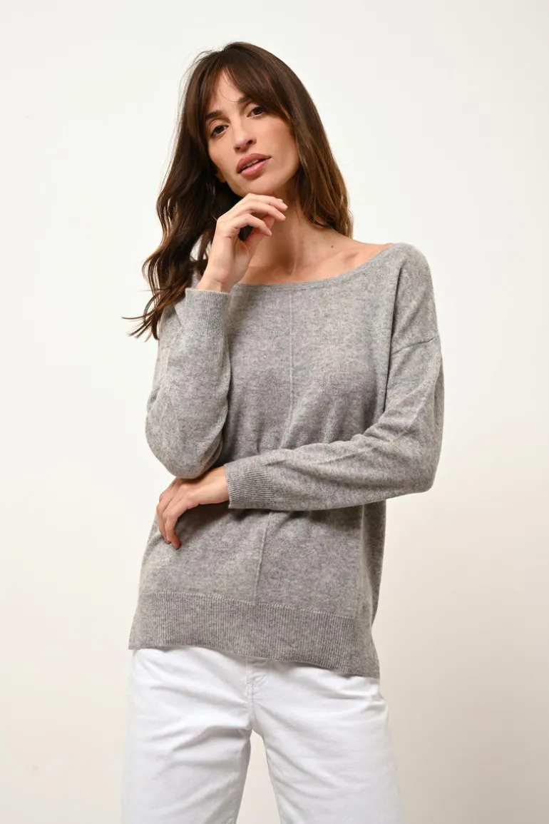 KAREN pull col rond nuage chiné
