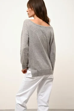 KAREN pull col rond nuage chiné