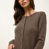 KATHARINE cardigan col rond taupe chiné