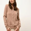 KATHARINE cardigan col rond camel chiné
