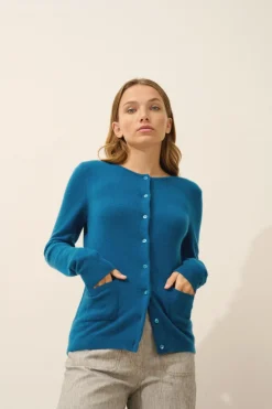 KATHARINE cardigan col rond paon
