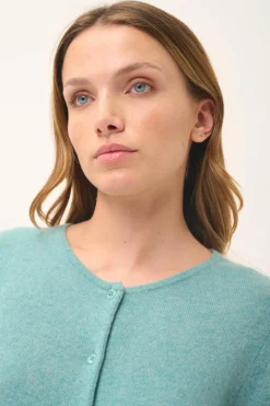KATHARINE cardigan col rond vert chiné