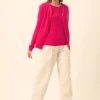 KATHARINE cardigan col rond fuchsia