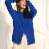 KATHARINE cardigan col rond outremer