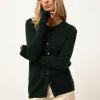 KATHARINE cardigan col rond cyprès