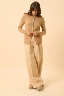 KATHARINE cardigan col rond sahara