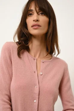 KATHARINE cardigan col rond bois de rose