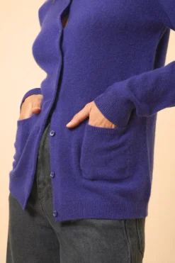 KATHARINE cardigan col rond purple