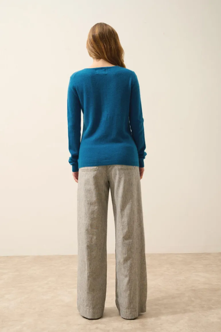 KATHARINE cardigan col rond paon