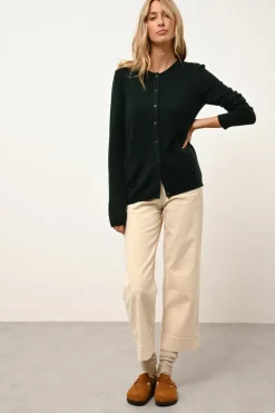 KATHARINE cardigan col rond cyprès