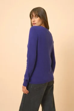KATHARINE cardigan col rond purple