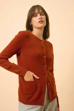 KATHARINE cardigan col rond écureuil