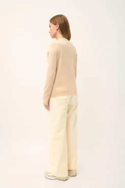KATHARINE cardigan col rond sable