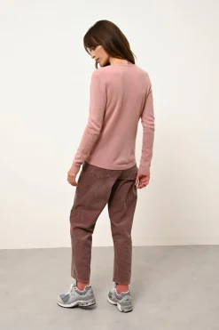 KATHARINE cardigan col rond bois de rose