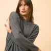 KAYLA pull col rond anthracite chiné
