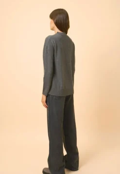 KAYLA pull col rond anthracite chiné