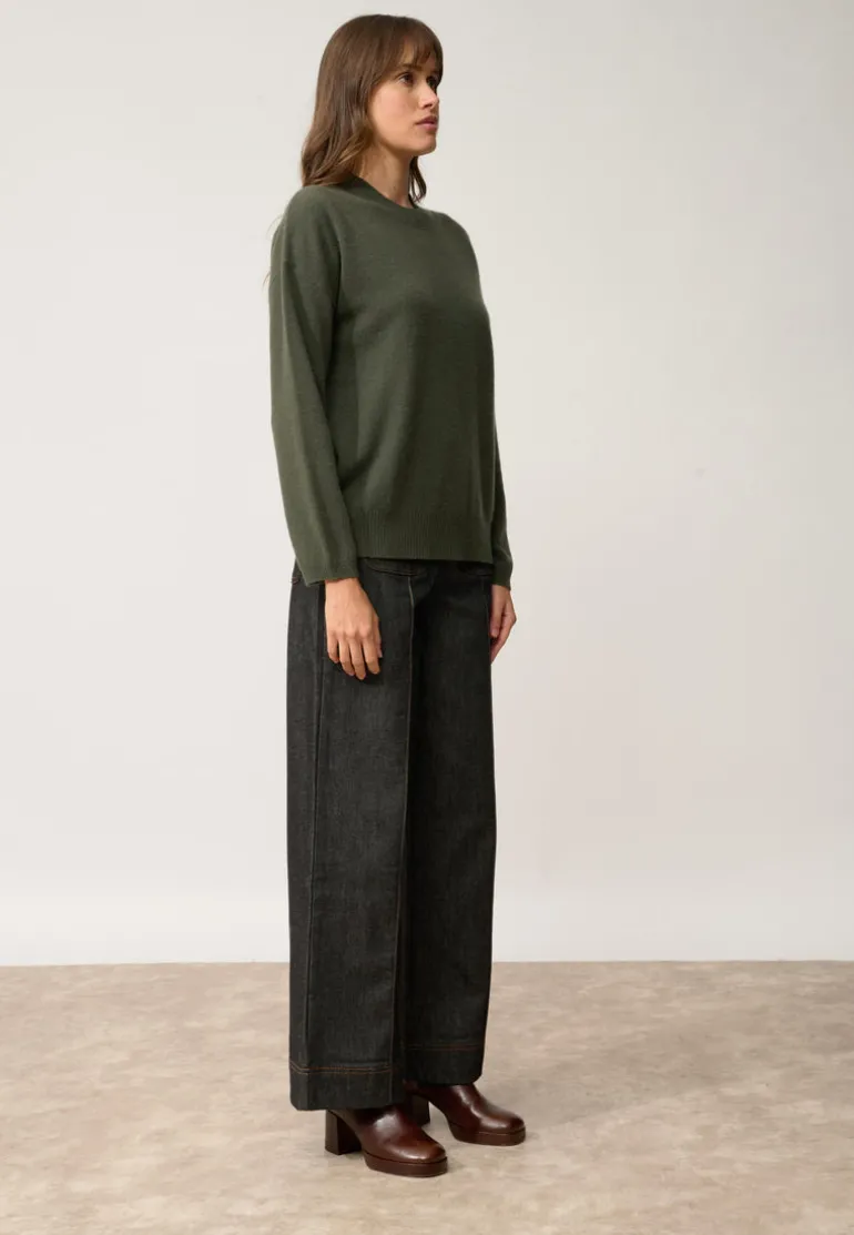 KAYLA pull col rond kaki