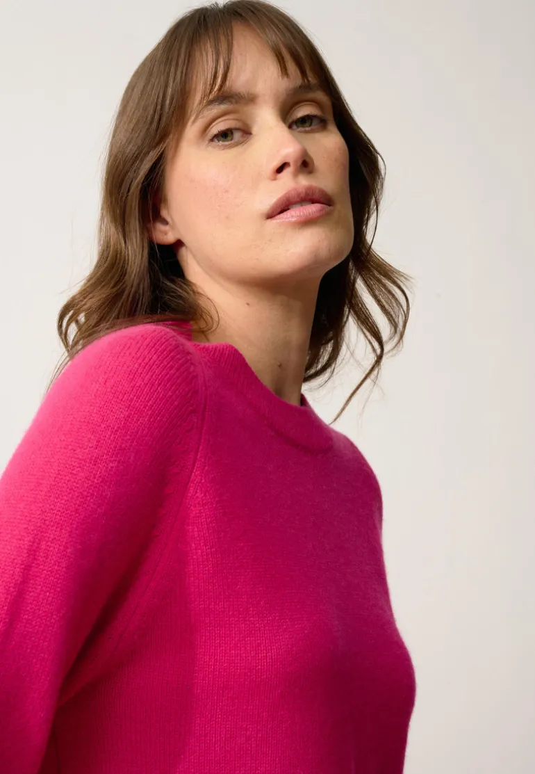 KONA pull col rond fuchsia