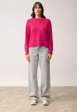 KONA pull col rond fuchsia
